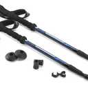 Cascade Mountain Tech Lightweight Aircraft-Grade Aluminum Trekking Poles with Extended Down Grip Plus Tip Kit (Blue (EVA Grip))