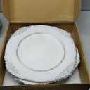MAONAME Antique White Charger Plates, Round Plate Chargers for Dinner Plate, 13" Plastic Charger for Plates, Wedding Table Setting, Set of 12