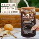 Pawzity Aunt Gifts - Auntie Gifts from Niece Nephew - Birthday, Mothers Day, Christmas Gift for Auntie Aunty - Gift for New Aunts, To Be Aunts - 16 Oz 2-sided Can Glass