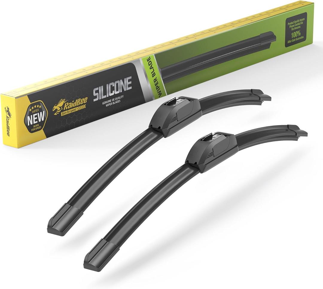 Raidbee 20 inch Silicone Windshield Wiper blades 2 pack Replacement for Ford F150 F-150 F250 F350 F-Series 2008-1999 Expedition 2006-1999 Explorer 2010-2005 Mustang 04-99 +More Silicone Wiper Blades