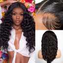 Loose Deep Wave 4X4 HD Lace Front Wigs Wear and Go Glueless Wig Human Hair Pre Plucked Pre Cut Deep Wave 4X4 Body Wave Curly Lace Closure Human Hair for Black Women Glueless Wigs 200% Density 22 Inch