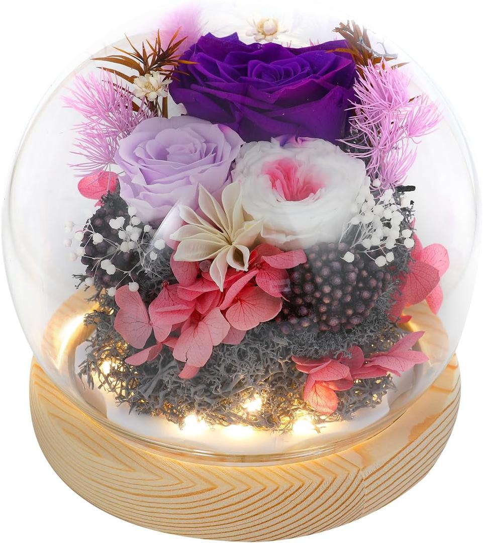 Personalized, Birthday Gifts for Women Preserved Flowers Eternal Roses in Elegant Box - Thoughtful, for Women,Valentines Day Gifts for Her Wife Mom or Grandma