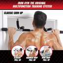 Iron Gym Pull-Up Bar - Total Upper Body Workout Bar for Doorway, Adjustable Width Locking, No Screws Portable Door Frame Horizontal Chin-up Bar, Fitness Exercise