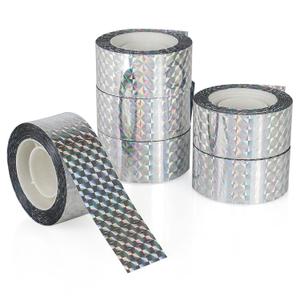 BOMEI PACK Non-Adhesive Reflective Tape 6Roll 1x 164ft Reflective Flashing Tape for Outdoors, Houses, Gardens, Yards, Orchards to Repel Birds,Bird Repellent Tape