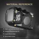 Luxury Translucent Smartwatch Case for Apple Watch Series 10 46mm, Fully Wrapped Lightweight Rugged case with Band, Silicon Strap, Stainless Steel Buttons, Protective Cover for Men/Women (Black)