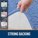 OLANLY Bathroom Runner Rugs 47x17, Soft Absorbent Chenille Bath Rugs, Rubber Backing Quick Dry, Machine Washable Long Bath Mats for Bathroom, Tub and Shower, Home Decor Accessories, Cornflower Blue