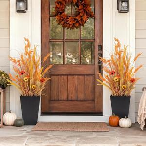 Norme 2 Pcs Potted Artificial Fall Plants 31" Faux Tall Grass Outdoor Decor