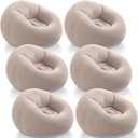 Realspring Inflatable Bean Bag Chairs Outdoor Blow up Camping Chairs Inflatable Lazy Sofa Folding Portable Bean Bag Loungers Couch for Movie Night(Coffee,6 Pcs)