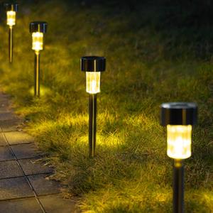 GIGALUMI Solar Pathway Lights, Stainless Steel IP44 Waterproof Auto On/Off Outdoor LED Solar Landscape Lights for Garden, Yard, Patio, Path and Walkway(12 Pack, Warm White)
