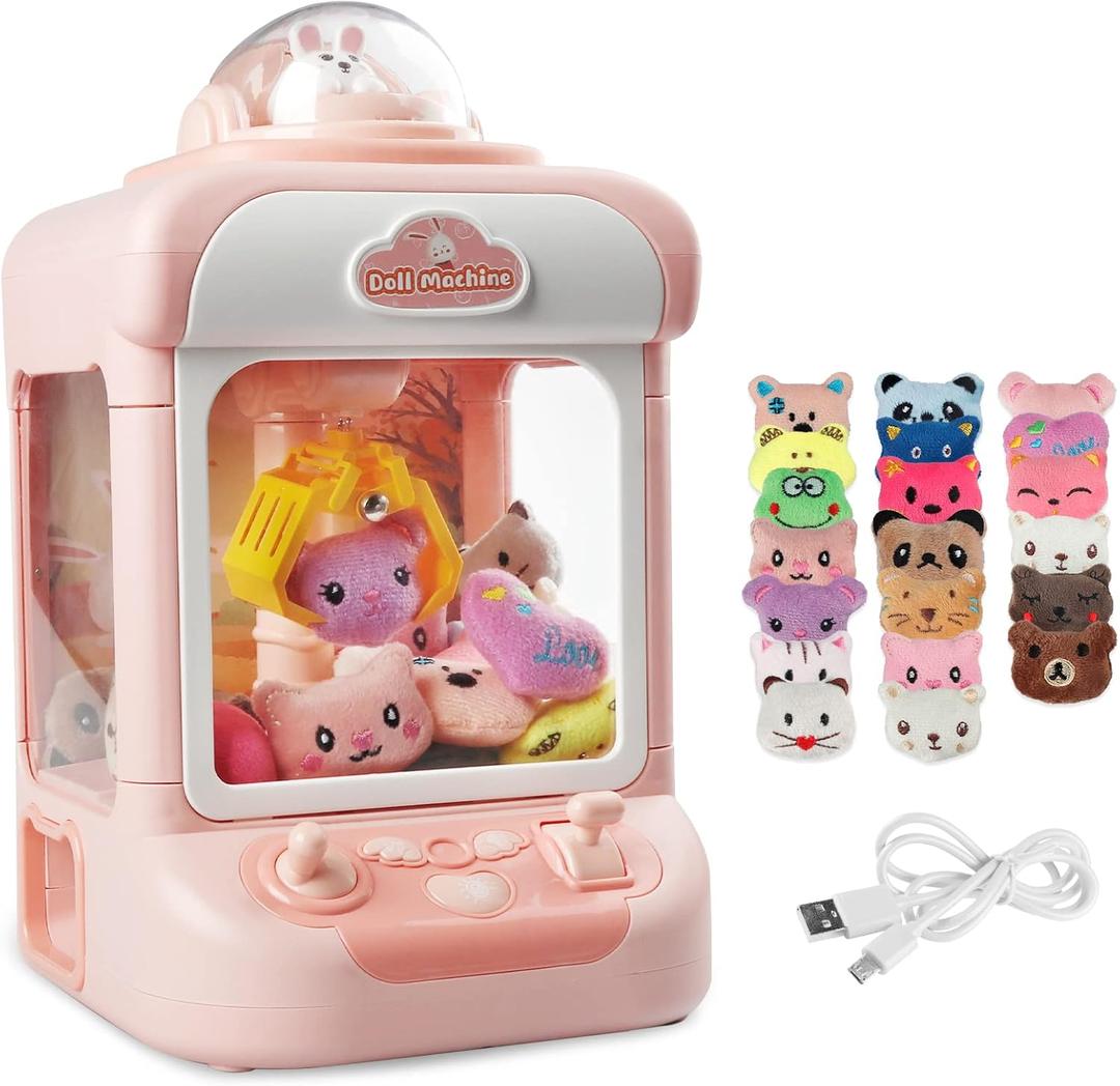 Claw Machine for Kids,Mini Vending Machines Candy Grabber Prize Dispenser Toys for Girls,Electronic Arcade Claw Game Machine for Party Birthday with Lights Sound (Rabbit Claw)