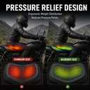 Hexrider Motorcycle Seat Cushion, 3D Honeycomb Cooling Gel Pad for Long Rides, Universal Non-Slip Shock Absorbing Seat Cover for Motorcycle Accessories, Foldable Breathable Cushion for Rider 1