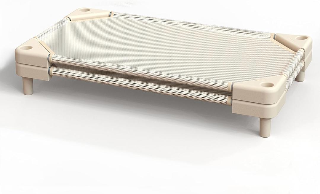 Daycare cots,Stackable Preschool Cot for Kids (Light Beige 2Pack), Standard