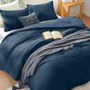 WRENSONGE King Size Comforter Sets - 3 Pieces Serenity Blue Comforter Prewashed Soft Lightweight for All Seasons,Fluffy Down Alternative Comforter King Size with 2 Pillow Shams