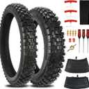 90/100-14 70/100-17 Dirt Bike Tire for Yozma in 10 Pro Ebike KX85 | Rear and Front 3.00-14 2.75-17 Inner Tube Set, Motorcycle Tire Spoons Kit, for TTR125 KLX125 KLX140 RM85 Pit Bike, Off Road