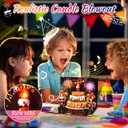 Musical Birthday Cards, Cool Cat Light & Blowable Candle Funny 3D Pop up Happy Birthday Card Gift for Men Boyfriend Husband Son Kids