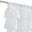 jinchan Ruffled Valance Curtain Linen Kitchen Window Valance for Living Room Bedroom 18 Inch Farmhouse Cottage Shabbychic Style Light Filtering Small Window Treatment 1 Panel Off White
