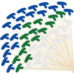 JarThenaAMCS 300 Pcs Golf Cocktail Picks 3 Colors Golf Club Putter Toothpicks Long Cocktail Appetizer Skewers for Fruit Drink Dessert Party Supplies