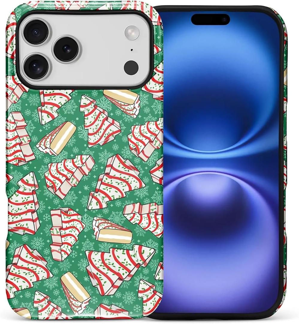 Case for iPhone 17 Pro Max,Scratch Resistant Hybrid Double Layer Hard ShellChristmas Tree Christmas Snack Biscuit