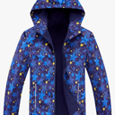 Hiheart Girls Boys Fleece Lined Hooded Jacket Waterproof Windbreaker 8-9