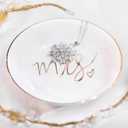 Mrs Jewelry Dish Ceramic Ring Trinket Tray Wedding & Engagement Gift for Mrs Storage