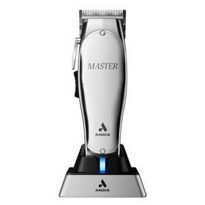 Andis 12660 Professional Master Corded/Cordless Hair Clipper, Adjustable Carbon Steel Blade Hair Clipper for Close Cutting, Silver