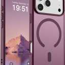 SUPFINE Magnetic for iPhone 17 Pro Case (Compatible with MagSafe)(Military Grade Drop Protection) Translucent Matte Shockproof with Anti-Fingerprint Phone Cover 2025,Wine Red
