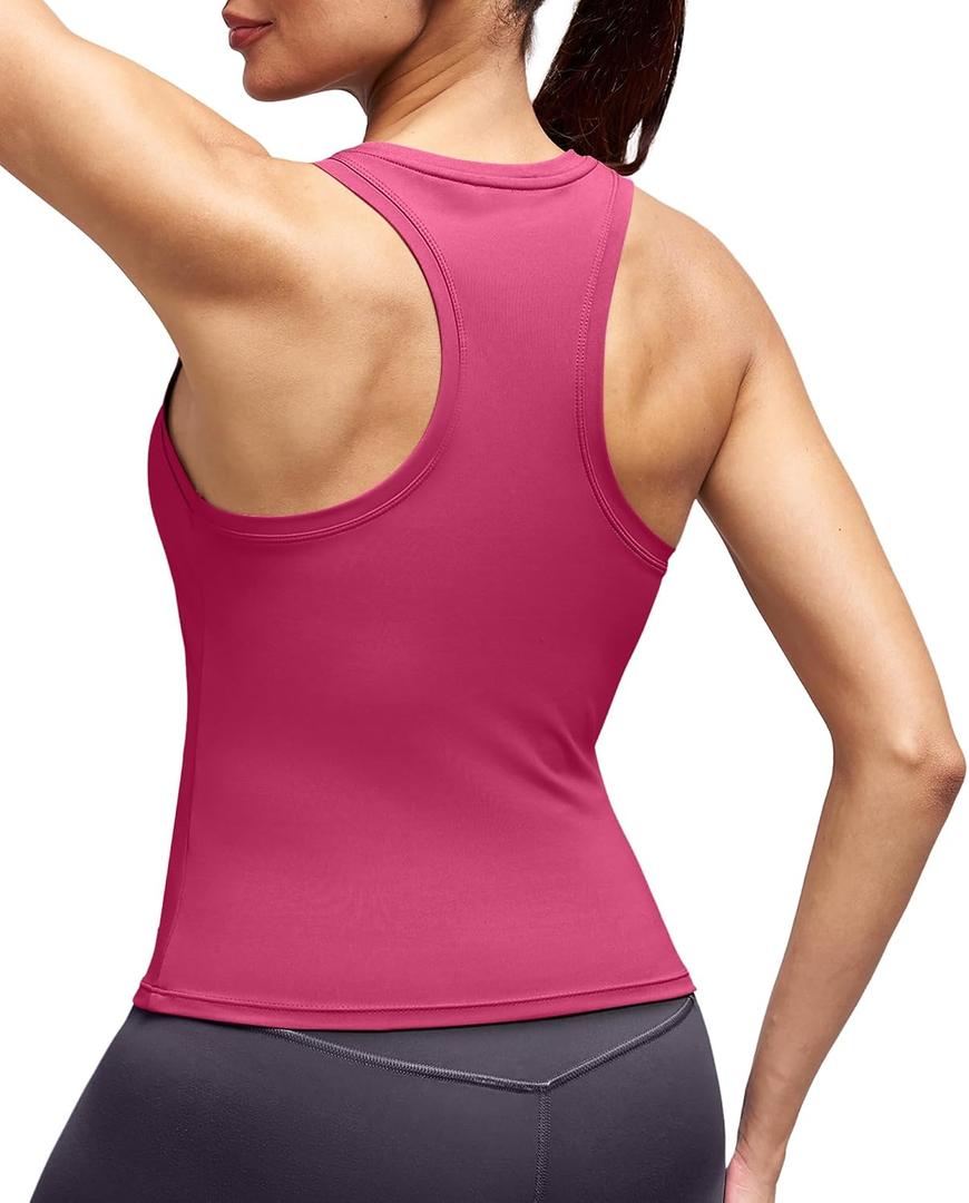 Alaroo Workout Tops for Women Sleeveless Racerback Tank Tops (Pink)