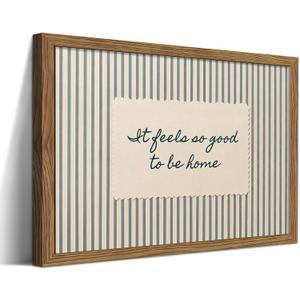 Framed Vintage Inspiring Canvas Wall Art, It Feels So Good to Be Home Canvas Print, Minimalist Striped Typography Artwork, Cozy Modern Wall Decor for Living Room Bedroom Entryway 16x24in
