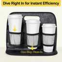 Resovo Enlarged 6 Cups Drink Carrier with Handle, Reusable Drink Carrier for Delivery, Assembly-Free Portable Coffee Holder Cup Holder Bag, Coffee Caddy with Double-Handle for Car, Take Out, Outdoors