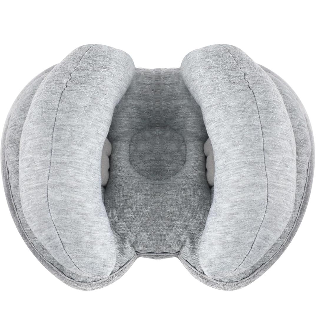 KAKIBLIN Baby Support Pillow, Head and Neck Support, 2 in 1 Banana Neck Pillow for Baby, Travel Pillow for Stroller Neck Support, Adjustable Head Pillow for Kids Toddler (Grey)
