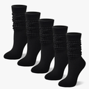 5 Pairs Slouchy Socks for Women, Soft Cotton Long Scrunch Tube Stockings, Casual Crew Boot Thick Knit Slouch Socks