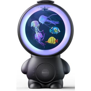 Jellyfish Lamp, Jelly Fish Light with Bluetooth Speaker & White Noise, 10-Color Changing Aquarium Fish Tank Mood Lamp for Home Office Decor, Gifts for Kids Girls Boys Adults (Black)