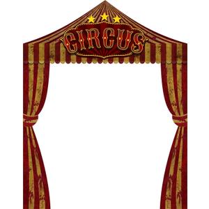 3 Pcs Carnival Party Decorations Halloween Awning Red and White Banner Circus Tent Concession Stand(Horror Circus Style)