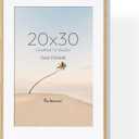 20x30 Picture Frame with HD Tempered Glass, USA-Sourced Oak Wood Photo Frame Matted to 16x24, Rounded Corner 20 x 30 Wooden Frames, Vertical or Horizontal Wall Display Poster & Art Prints