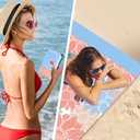 WIWIGO Beach Blanket Sandproof Extra Large Beach Mat Adults Waterproof Quick Drying Sand Free Mat Made by Premium Polyester with 4 Stakes & 4 Corner Pockets for Outdoor Travel Camping Hiking