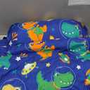 JOIEDOMI Toddler Sleeping Bag for Kids 55''x30'' Nap Mat with Removable Pillow and Minky Blanket for Toddler Ages 3-7 Roll Up Soft Kids Sleeping Bag for Boys Girls Kindergarten Daycare Sleepover (Dark Blue Dinosaur)