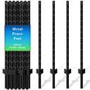 20 Pack Metal Fence Post, 4FT Heavy Duty U-Post for Wire Fence, No Dig T Posts Garden Fencing Stakes for Temporary Fencing, Electric Fence Wire, Corner Anchor
