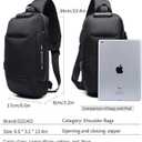 OZUKO Sling Backpack for Men - Anti-Theft Crossbody Bag, Waterproof with USB Charging Port (Blue)