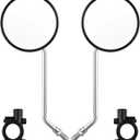 Bike Handlebar Rearview Mirror, Universal Adjustable Rotatable Clear Mirror for Mountain Road Bike Bicycle ebike Motorcycle Scooter Right Left Available with Bolt 10mm (2 Pcs)