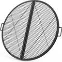 only fire X-Marks Fire Pit Cooking Grate, Foldable Round Grate for Outdoor Cooking, Portable Camping Cookware for Outside Party, Heavy Duty Steel Campfire BBQ Grill Grid with Handle, 36 inch