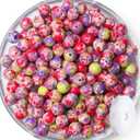 2 x QINJIEJIE 60PCS Colorful Imperial Jasper Beads 8mm Stone Beads Round Loose Green Purple red Gemstone Bead for Bracelet Beading Crystal Jewelry Making DIY Necklace Earrings 0.32"