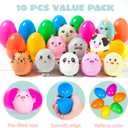 10 x JOYIN 10 Pcs Jumbo Easter Eggs Filled with Cute Stress Reliever Animal Squishy Toy for Easter Egg Hunt, Kids Party Favor, Basket Stuffers, Filling Treats, Goodie Bag Fillers, Classroom Prize Supplies
