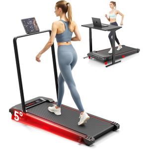 Walking Pad, Incline Walking Pad Treadmill, Under Desk Treadmills 265 Lbs Capacity, 2.5HP Low Noise Portable Running Machine for Home and Office, with LED Display, Remote Control