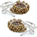 Kathak Dancing Ghungroo Big Bells Dancing Anklet Pair Classical Dancers Musical Instrument Bharatnatayam Ghungru (Tied in White Cord) (25+25)