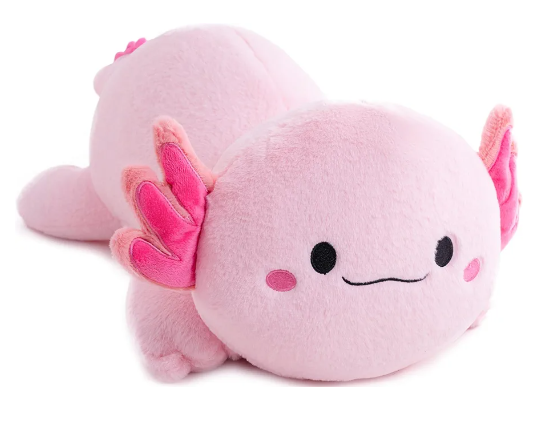 Gudisi 2.4 Pounds Weighted Axolotl Stuffed Animals 15.7Inch Pink Weighted Axolotl Plush,Huggable Companion for Kids & Adults, Gift for Thanksgiving, Christmas and Birthday.