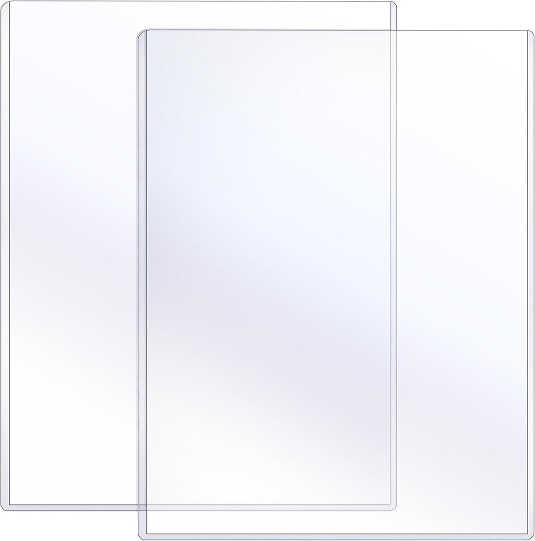 Sherr 2 Pcs Rigid Print Protectors Fit 24 x 36 Inch Poster Paper, Top Loading Page Protectors Plastic Poster Sleeves PVC Clear Sheet Holder to Display Photo Document Magazine Certificate