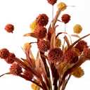 Handmade Artificial Flowers, Thistle Globe Echinops Bouquet, Fake Plant Greenery Bush, for DIY Decorations, 2 of Pack (Brown)