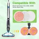 8 Pack Mop Pads Replacement Compatible with Bissell Spinwave 2124, 2039A, 2307, 23157, 23159, 20393, 20399 Hard Floor Spin Mop, 2 Soft Pads, 4 Scrubby Pads, 2 Heavy Scrub Pads