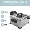 Alpha Living Electric Deep Fryer 4.5L Deep Fryer with Basket with 2-Quart and 4-Quart Baskets High-Grade Stainless Steel Temperature Control and Timer Ideal for Fried Chicken, Fries
