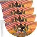 Mindsoft 4 Pcs Memorial Day Flags 1.5 x 3 ft Thank You Veteran Patriotic Flag Bunting Non Pleated Fan American Military Banner for 4th of July Yard 250th Anniversary Garden Outdoor Decor
